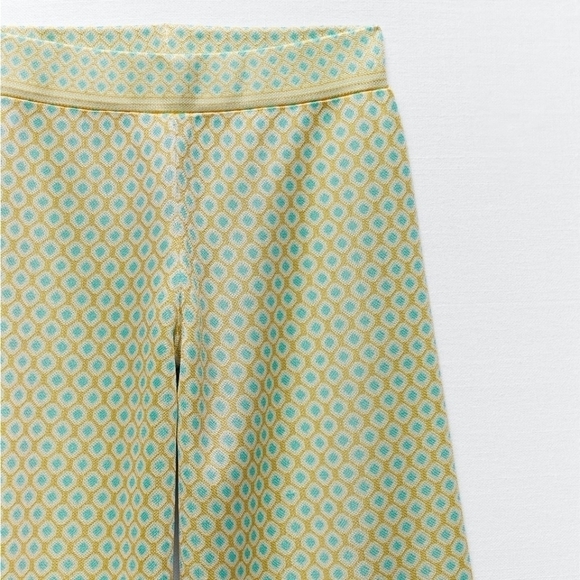 ZARA DIAMOND JACQUARD KNIT PANTS SIZE M - Picture 14 of 16